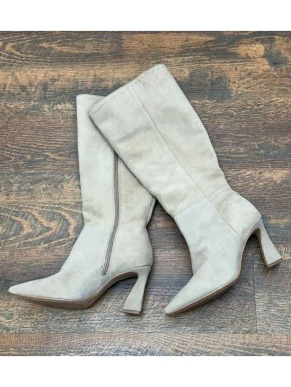 Vince Camuto Tressara 2 Boots Womens 6M Taupe Suede Knee High Pointed Toe Size 6